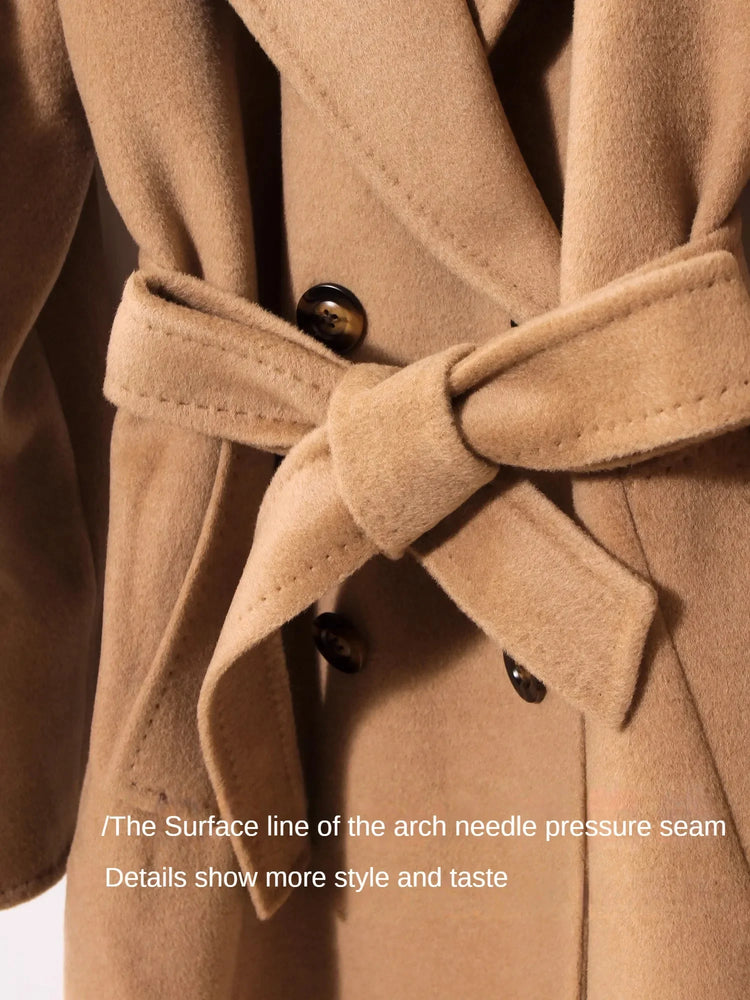 DUTRIEUX Women's Coat Double-sided 10% Cashmere 90% Wool Women's Long Coat Jacket, 2025 Winter New Long Cashmere Coat Women