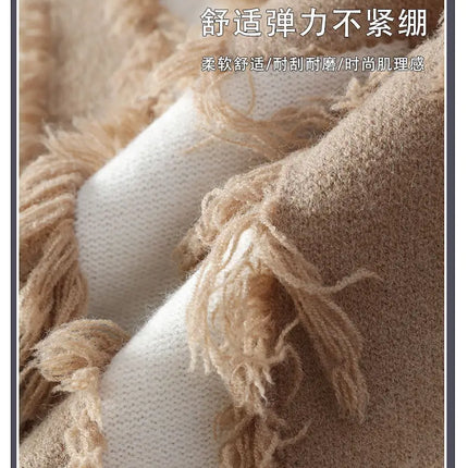 Ripped Sweater Men's Loose Crew Neck Knit Bottom Shirt Handsome Autumn Clothes on The Fashion  Sweater Pullover Sweater