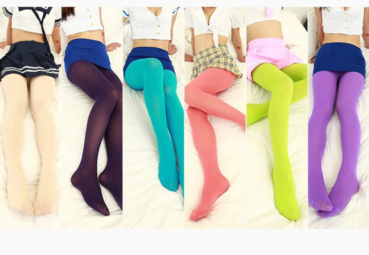 Primavera Autunno Collant Colorato Collant da Donna Sexy Collant Lolita Colori Caramelle Calze Moda Lingerie Gotica Collant
