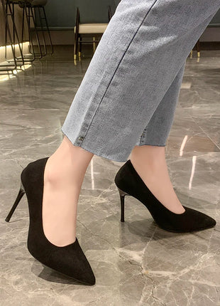 Donne Nuovi Sandali Con Tacco Medio Nero 6-8-10 cm A Punta Tacco Sottile Baotou Banchetto Scarpe Con Tacco Alto Scarpe Da Donna Tacones Mujer