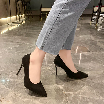 Donne Nuovi Sandali Con Tacco Medio Nero 6-8-10 cm A Punta Tacco Sottile Baotou Banchetto Scarpe Con Tacco Alto Scarpe Da Donna Tacones Mujer