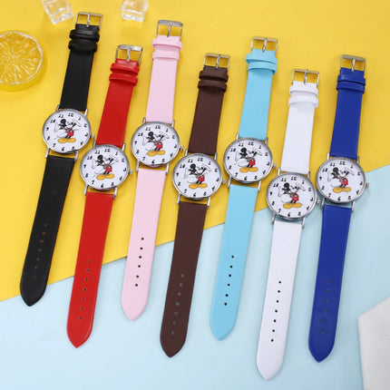 Nuovo set di braccialetti per orologi da donna Disney per bambini Confezione regalo Moda Topolino Orologi da cartone animato per bambini Bracciali da donna con scatola platinumshop