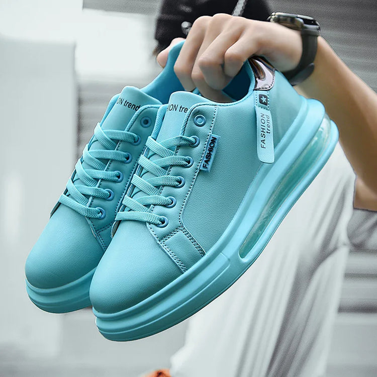 Men's Platform Sneakers Solid Design Sports Running Tennis Sneakers Lace Up Walking Trainers Shoes Casual Outdoor Shoes 39-44