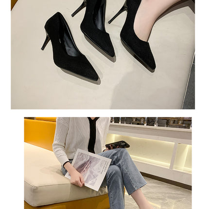 Donne Nuovi Sandali Con Tacco Medio Nero 6-8-10 cm A Punta Tacco Sottile Baotou Banchetto Scarpe Con Tacco Alto Scarpe Da Donna Tacones Mujer
