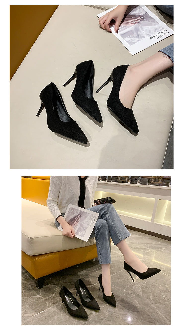 Donne Nuovi Sandali Con Tacco Medio Nero 6-8-10 cm A Punta Tacco Sottile Baotou Banchetto Scarpe Con Tacco Alto Scarpe Da Donna Tacones Mujer