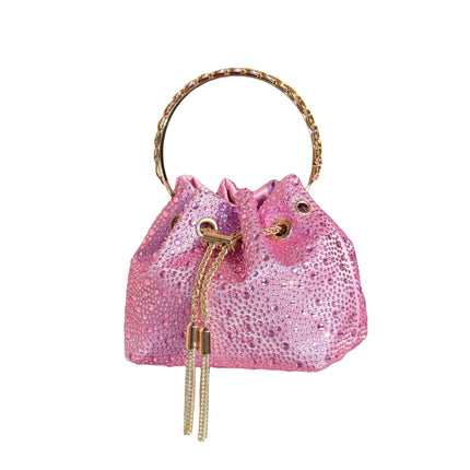 Handle Rhinestones Evening clutch Bag Purses and handbag luxury Designer shoulder bag Shiny Crystal Clutch purse bucket bag PlatiNum