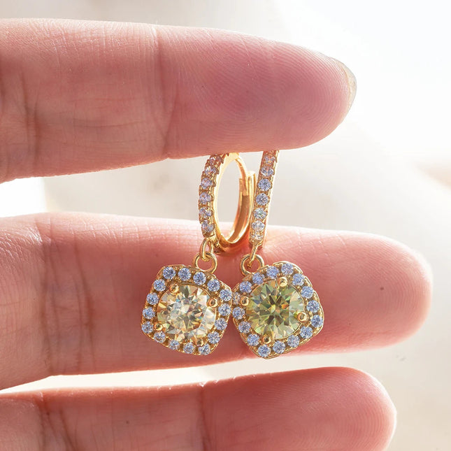 JoyceJelly 1ct GRA Certified Moissanite Earrings For Women 18 Color VVS D Solid Sterling Silver 925 Plated 18K Gold Fine Jewelry PlatiNum