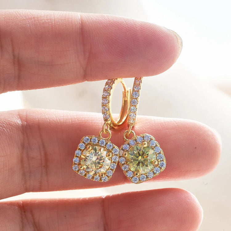 JoyceJelly 1ct GRA Certified Moissanite Earrings For Women 18 Color VVS D Solid Sterling Silver 925 Plated 18K Gold Fine Jewelry PlatiNum