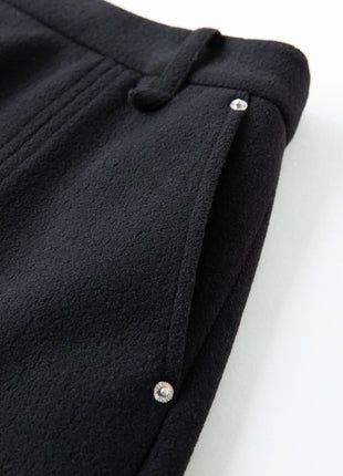 DUSHU Classic Long and Short Elastic Waist A-line Skirt 2025 Winter Skirt for Women Solid Simple Commuting Office Ladies College PlatiNum