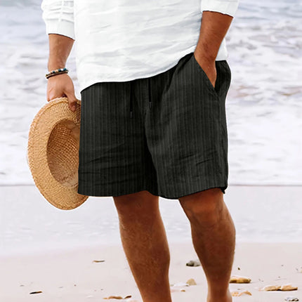 Pantaloncini comodi leggeri casual legati multitasche a righe tinta unita stile spiaggia hawaiano da uomo di nuova moda estiva platinumshop