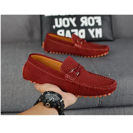 Scarpe Casual da Uomo Estate 2026, Mocassini di Lusso in Vera Pelle, Traspiranti e Comodi per la Guida