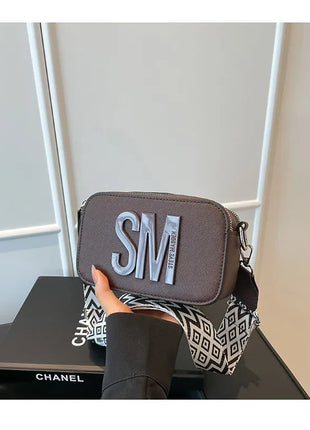 Cross-Border Style Camera Bag Fashionable Retro Women's Shoulder Slant Bag Small Square Bag Street Trend PU Material PlatiNum