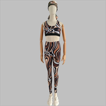 Nuovo Set Yoga da Donna 2026 con Fascia Marrone e Logo Firmato, Completo Sportivo da Donna di Marca Designer, Abbigliamento da Spiaggia platinumshop