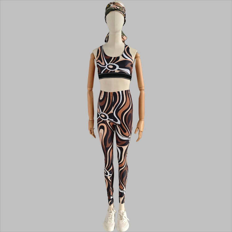 Nuovo Set Yoga da Donna 2026 con Fascia Marrone e Logo Firmato, Completo Sportivo da Donna di Marca Designer, Abbigliamento da Spiaggia platinumshop