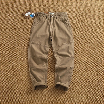 Autumn And Winter New American Retro 100% Cotton Multi-pocketed Washed Old Straight Casual Pants Loose Fashion Cargo Trousers