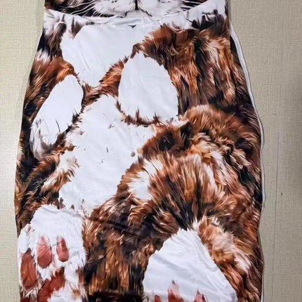 Giant Animal Sleeping Bag Soft Warm Plush Washable Cute Cat Envelope Bed for Adults Winter Outdoor Use