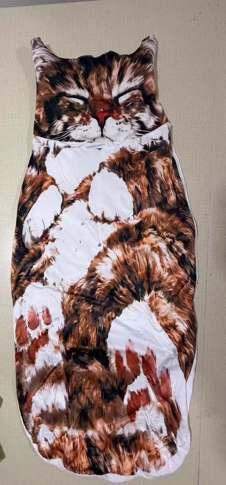 Giant Animal Sleeping Bag Soft Warm Plush Washable Cute Cat Envelope Bed for Adults Winter Outdoor Use