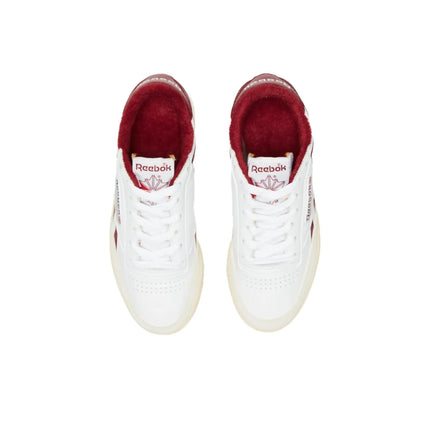 Reebok Club C Skateboard Shoes Women's Low Top White Red FW7804
