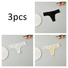 3PCS Women's Thong Solid-Color Lace Sexy Women's Underwear Low-Rise Versatile Comfortable Fashionable Panties