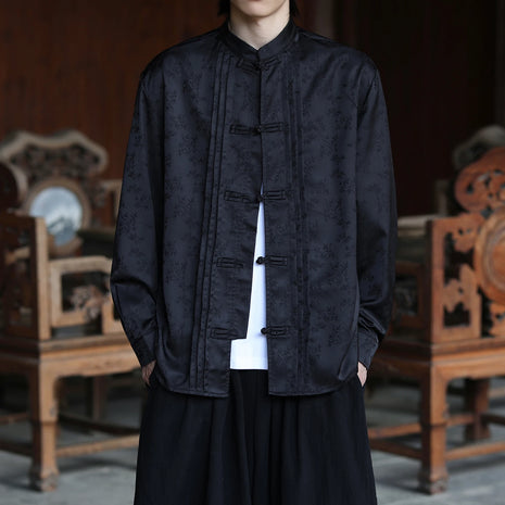 Camicie con stampa Abito tradizionale cinese Tang Camicie comode e traspiranti retrò Kung Fu Tai Chi Camicette casual Abbigliamento da uomo