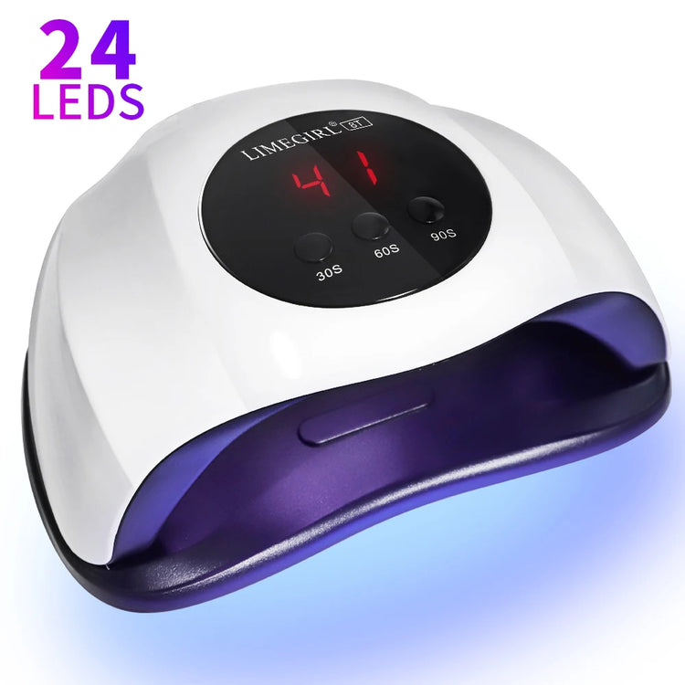 LIMEGIRL Rofessional 24LED Nail Lamp with LCD Display & Sensor Suitable for /LED Nail Polish, 4 Timer Settings, Instant Nail Dryer for Gel Polish, Lamp for Home Salon, Nail Glue Tool, No Adapter Required Gift for DIY