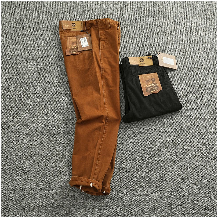 Spring And Autumn New American Retro 100% Cotton Multi-pocketed Washed Old Straight Casual Pants Loose Fashion Cargo Trousers