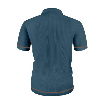 Men's short-sleeved T-shirt with summer ice silk lapel