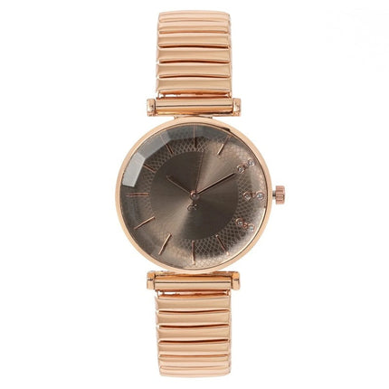 Orologio al quarzo da donna in cristallo semplice blu tesoro di lusso Orologio casual con cinturino elasticizzato in acciaio inossidabile Orologio da donna alla moda platinumshop