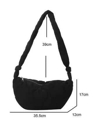 Puffer Shoulder Bag for Women Soft Down Cotton Padded Tote Handbag Purse Quilted Cross Body Bag Solid Color Bubbles Cloud Bag PlatiNum
