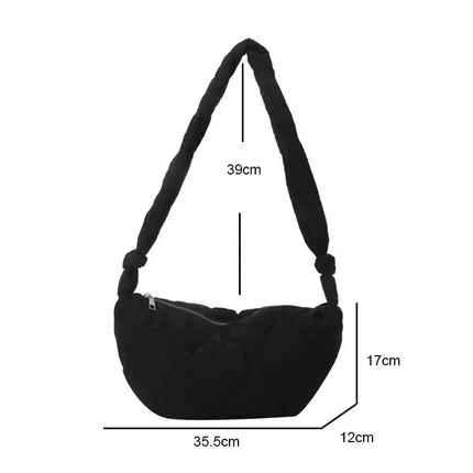 Puffer Shoulder Bag for Women Soft Down Cotton Padded Tote Handbag Purse Quilted Cross Body Bag Solid Color Bubbles Cloud Bag PlatiNum