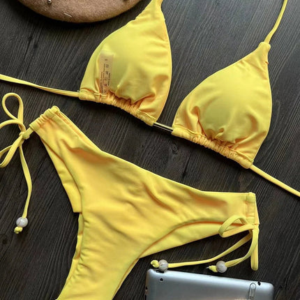 RUOTONGSEPT 2025 Nuovo Sexy Costume da Bagno Triangolare in 13 Colori per Donne, Bikini Brasiliano, Costume Push-Up, Set Bikini da Spiaggia platinumshop
