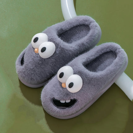 Nuovo simpatico cartone animato invernale suola morbida da uomo pavimento interno piattaforma antiscivolo diapositive calde pantofole di peluche scarpe casual in cotone per la casa maschile