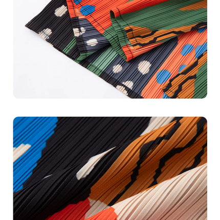 Gonna Plissettata Originale Miyake con Elastico in Vita, Design Plissettato Stampato, Moda Donna Estate 2026, Nuova Gonna a Metà Coscia Casual con Pieghe