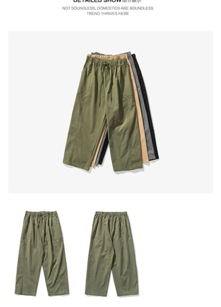 Pantaloni estivi da uomo a gamba larga Pantaloni moda casual solidi leggeri e sottili Harun Pantaloni da jogging larghi da uomo Pantaloni cargo Streetwear Taglie forti 5XL