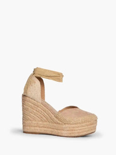 Corina brand esparto wedges espadrilles with natural jute wedge in natural beige