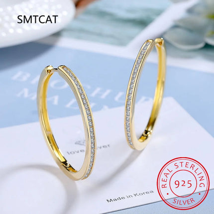 Princess Cut Moissanite Diamond Hoop Earring 925 Sterling Silver for Women 18k Gold Sparkling Square Huggie Fine Jewelry PlatiNum