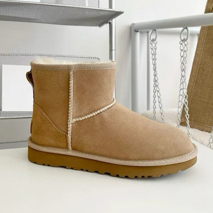 Classic Short Women's 2027 New Winter Warm Wool Thick Sole Genuine Leather And Fur Snow Boots