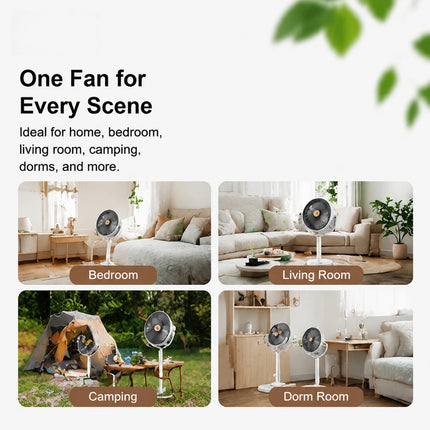 Ventilatore da Terra 4 in 1 con Diffusore di Aromi, 4 Altezze e 5 Velocità Regolabili, Ventilatore Portatile per Casa, Dormitorio e Camera da Letto
