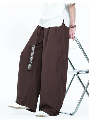 Pantaloni da uomo in stile giapponese con stampa Ukiyo-e, pantaloni comodi e alla moda, pantaloni larghi da uomo, pantaloni casual a gamba dritta da uomo