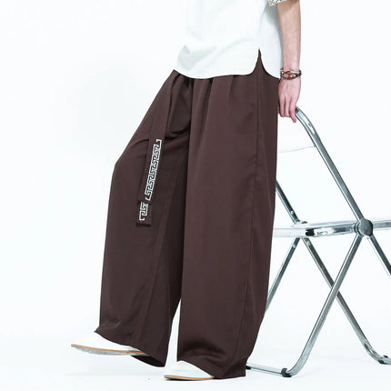 Pantaloni da uomo in stile giapponese con stampa Ukiyo-e, pantaloni comodi e alla moda, pantaloni larghi da uomo, pantaloni casual a gamba dritta da uomo