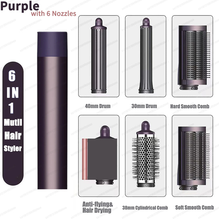 Hot Air Dryer Brush Multil Hair Styler Hair Dryer 30/40mm Auto Curling Barrels and Hair Strightenting Nozzle Hot Air Brush Wrap