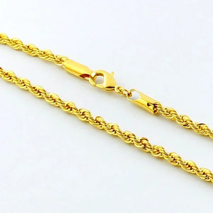 Hot y2k 18K Gold Necklace 3MM Twisted Rope Twist Electroplating Chain for Men Women Wedding Jewelry Gifts PlatiNum