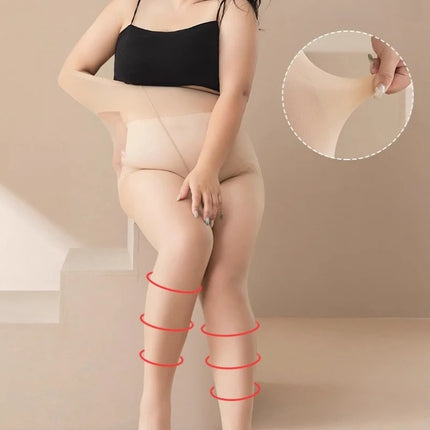 Plus Size Tights High Waist Anti-hook Tear-resistant Super Elastic Sheer Nylon Pantyhose Stocking large up to 110kg for Women
