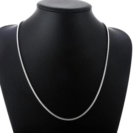 40-75cm 925 Sterling Silver 1MM/2MM/3MM solid Snake Chain Necklace For Men Women Fashion Jewelry for pendant PlatiNum