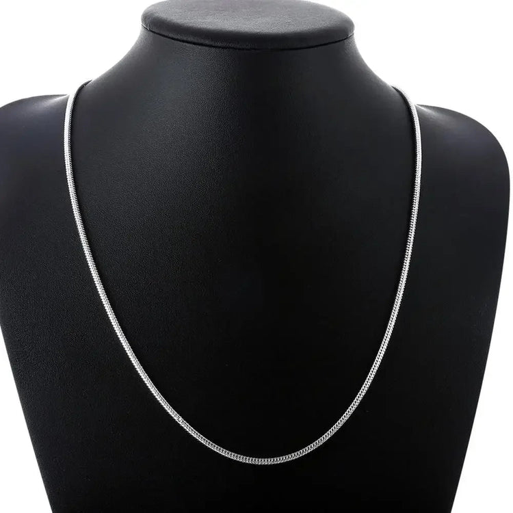 40-75cm 925 Sterling Silver 1MM/2MM/3MM solid Snake Chain Necklace For Men Women Fashion Jewelry for pendant PlatiNum
