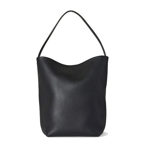 Grande borsa a secchiello morbida in pelle martellata, con tracolla lunga e sottile, borsa tote spaziosa per lavoro e shopping quotidiano