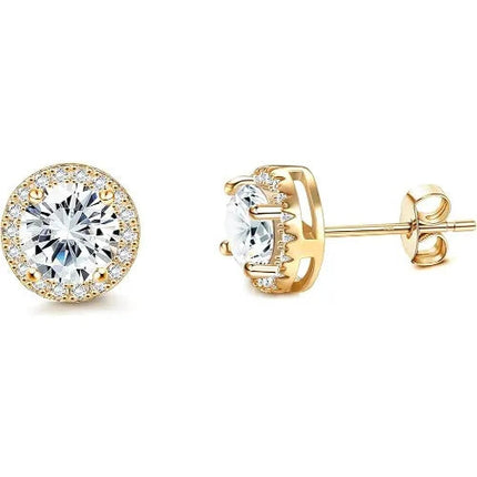 Drperfect Orecchini in argento con zirconi cubici per donna Uomo Orecchini a bottone delicati ipoallergenici placcati in oro 14 carati platinumshop