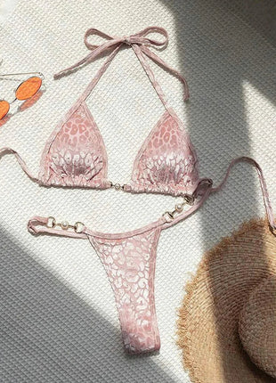 S-XL Leopard Halter Mini Micro Perizoma Bikini Donna Costumi da bagno Costume da bagno femminile Bikini a due pezzi Bagnante Costume da bagno Swim V5207 platinumshop