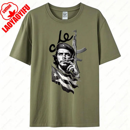 Che Guevara Shirt Rebel Cuban Shirt Guerrilla Revolution Casual Short Sleeve Men's High Quality Cotton T-Shirt