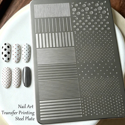 Gothic Letter Nail Art Transfer Printing Steel Plate Nail Art Silicone Stamp Star Heart Dot Bowknot Lace Manicure Tool Templates